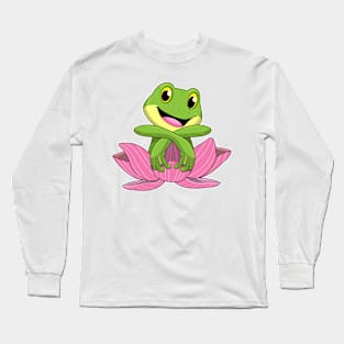 Frog with Lotus flower Long Sleeve T-Shirt